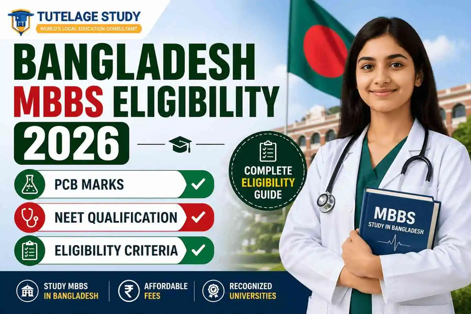 Bangladesh MBBS Eligibility 2026: PCB Marks, NEET & Eligibility Criteria